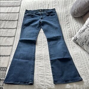7 For All Mankind “A” Pocket Flare Blue Denim Jeans, size 29